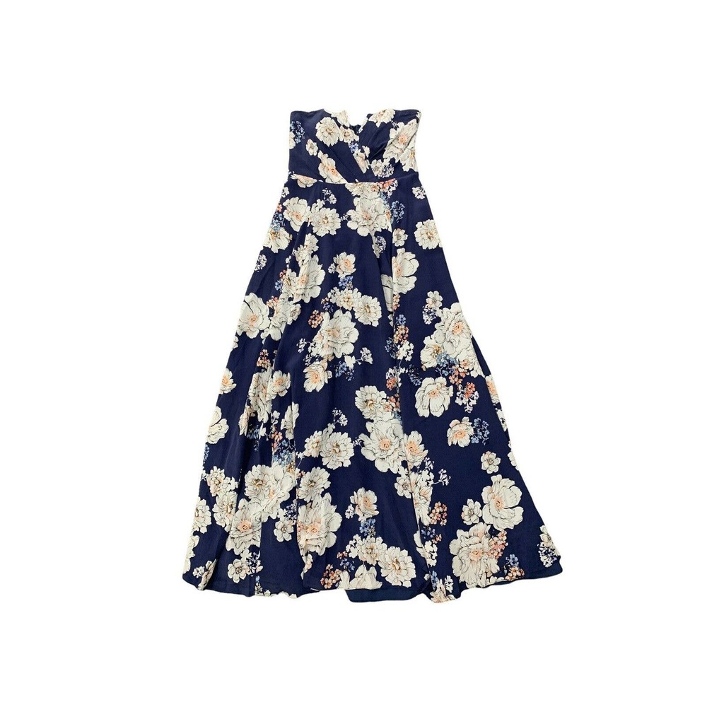Yumi Kim | Strapless Floral Maxi Blue Long Dress- sz Large